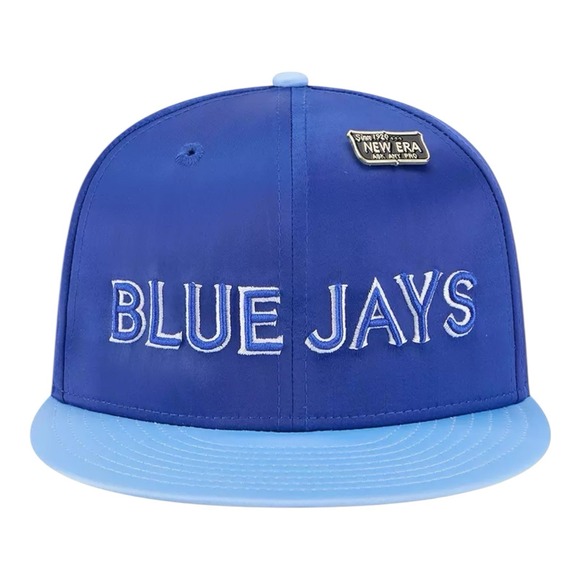 New Era 59FIFTY Toronto Blue Jays Satin Hat Cap Fitted Mens Sz 7 Blue 2-Tone - Picture 4 of 6